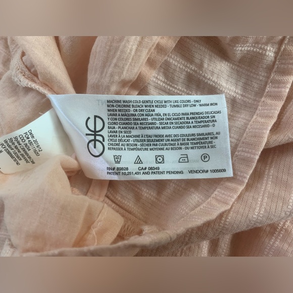 Anthropologie Ella Moss Brianne Peach Eyelet Flutter Sleeve Blouse Size Medium - Picture 11 of 12